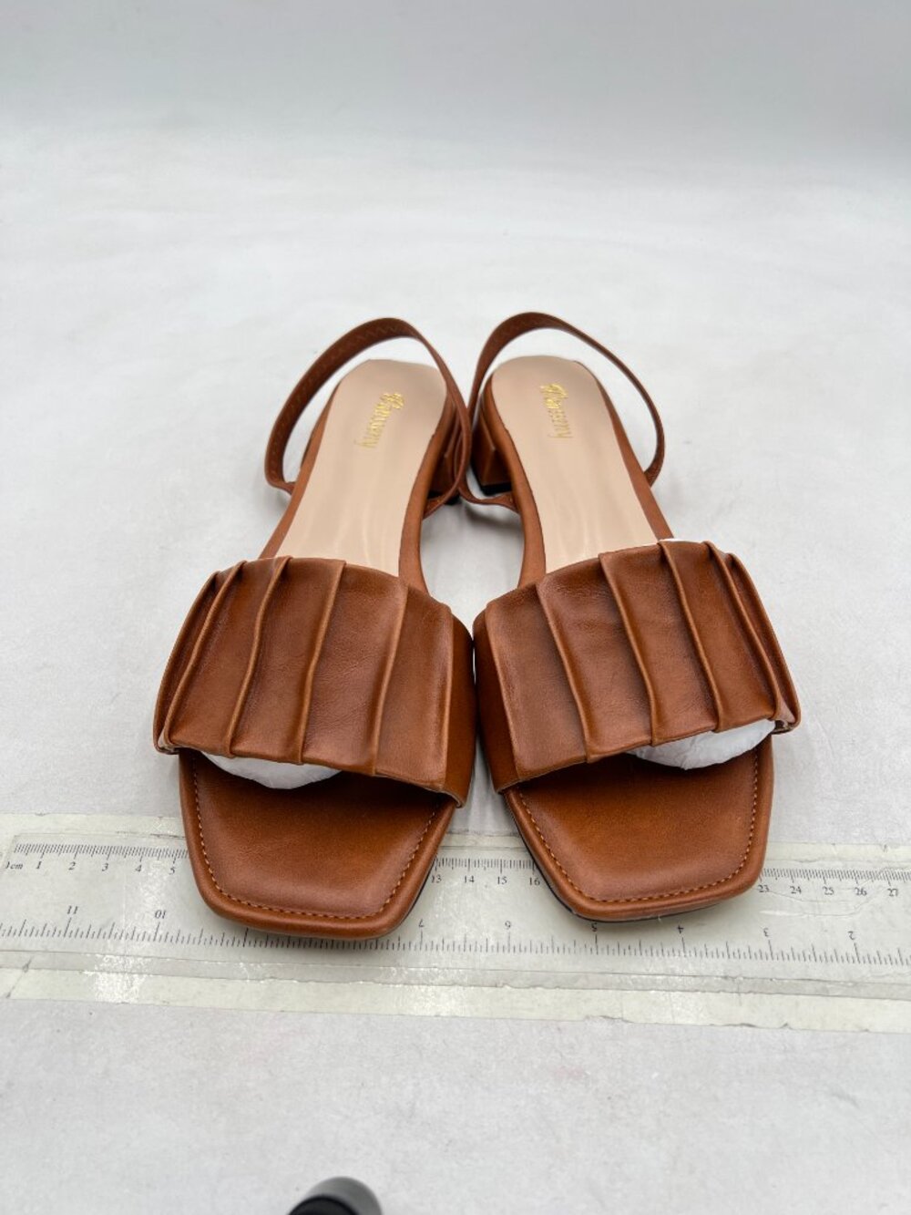 Brown Women Comfortable Open Toe Low Heel Sandals Back Strap Slip On Shoes - Picture 3 of 8
